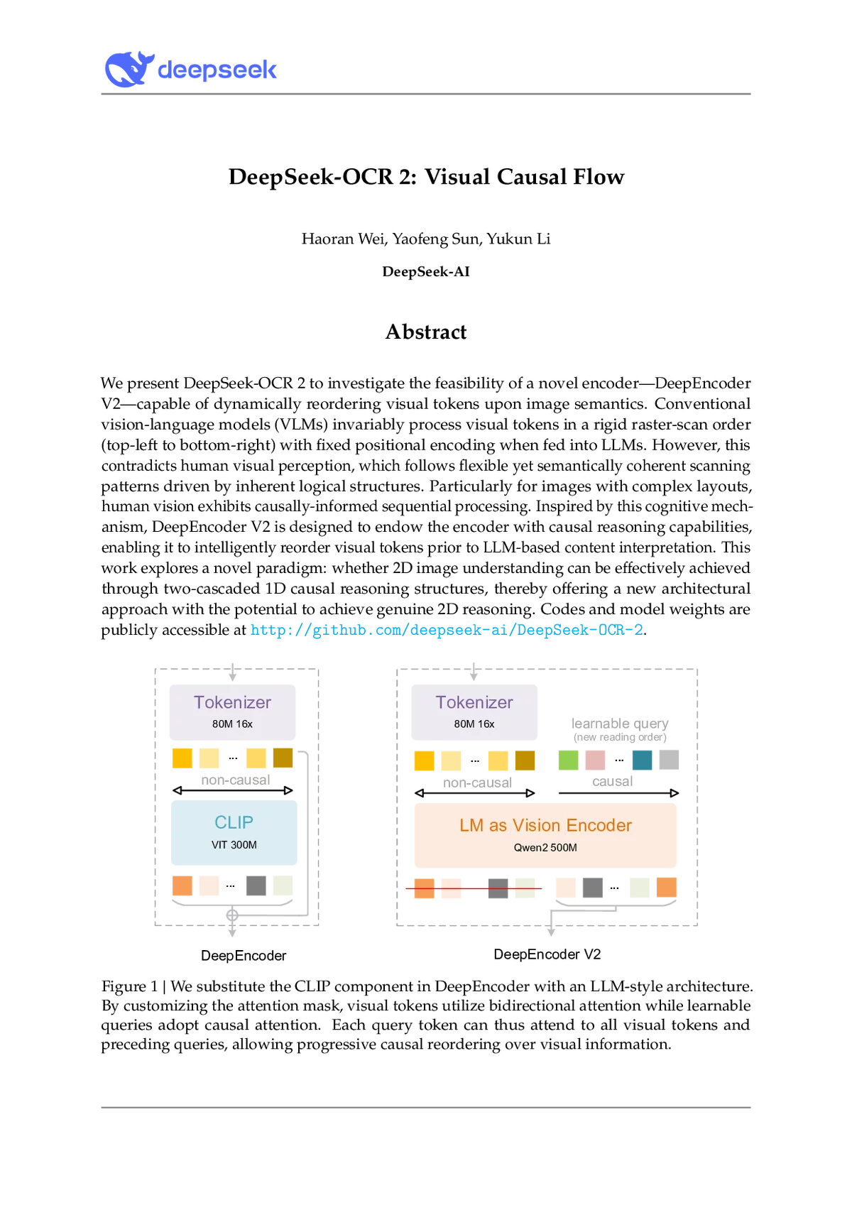 DeepSeek - OCR 2: Enabling Visual Causal Flow with DeepEncoder V2